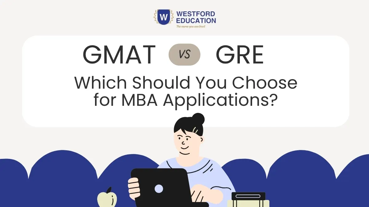 GMAT vs GRE comparison graphic for MBA applications